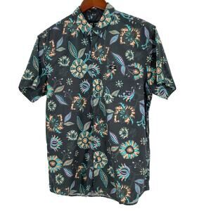 Sun Diego short sleeve button down shirt men’s size large floral pattern